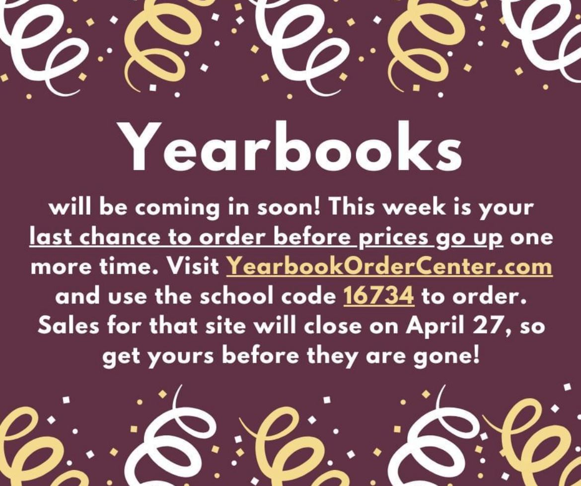  Flyer that says Yearbooks coming in soon