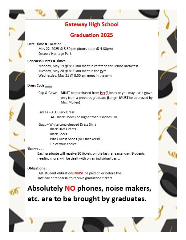 Class of 2025 Graduation Info Flyer