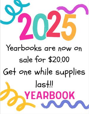  2025 yearbook $20.00 decorative colors