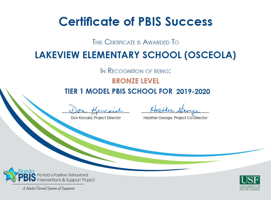 PBIS Certificate 2019-2020 