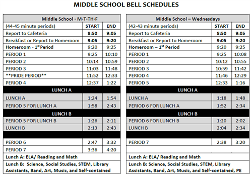 bell schedule