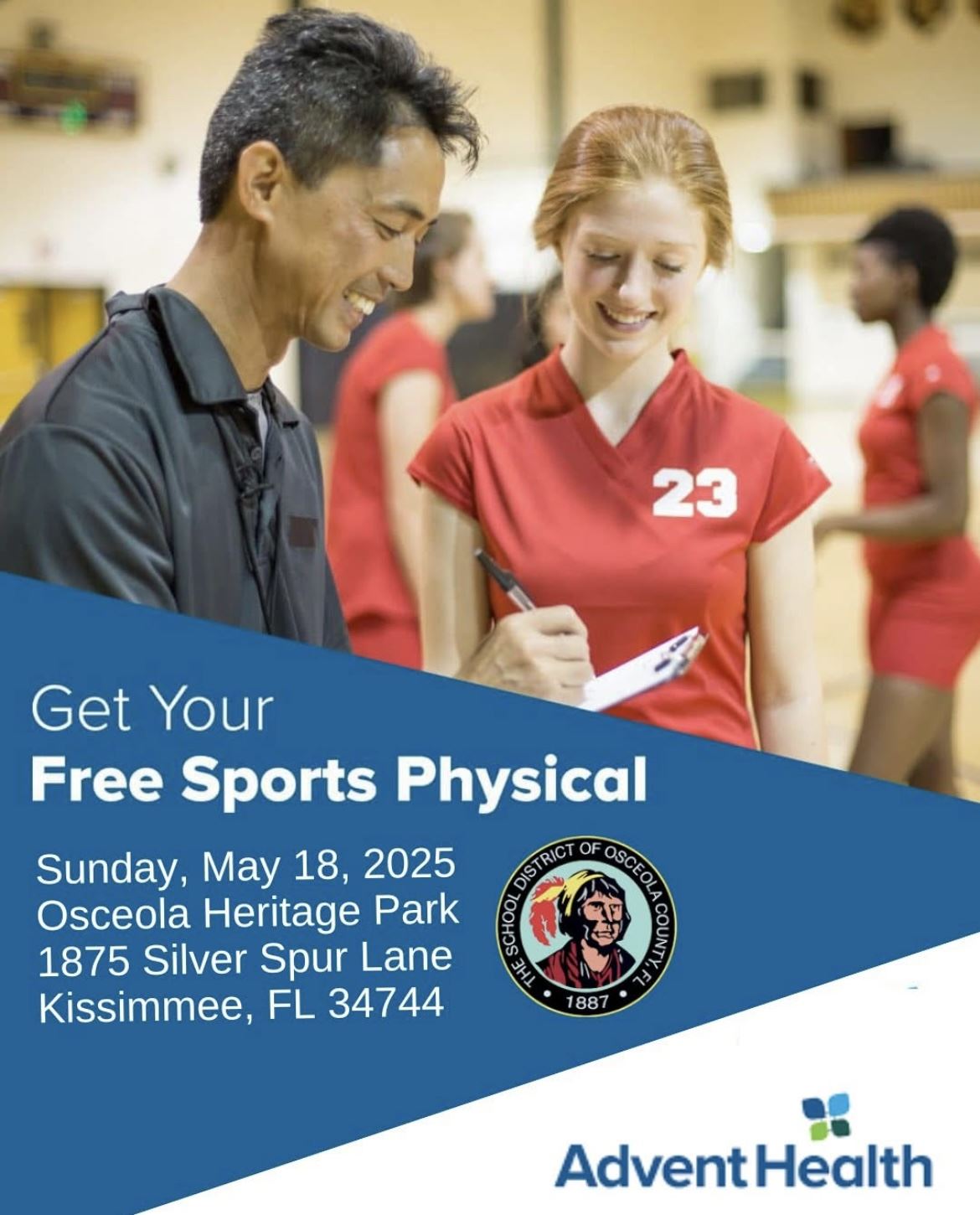  Flyer that says Get Your Free Sports Physical 