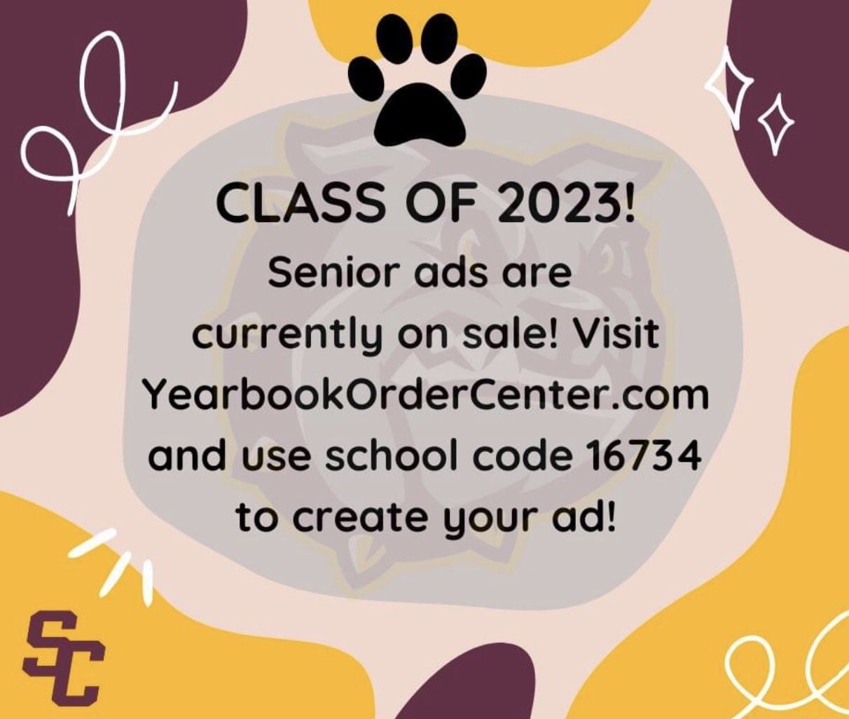  Flyer that says Senior Ads for Class of 2023