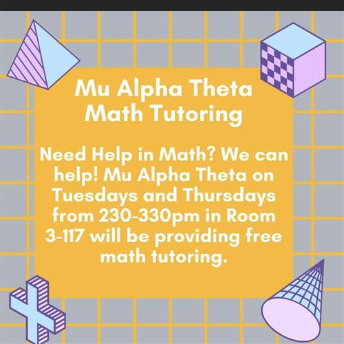 Mu Alpha Theta Math Tutoring
