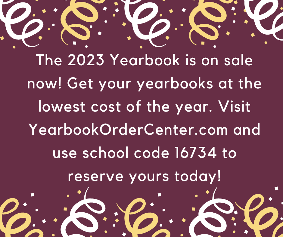  Flyer that says 2023 Yearbook on sale