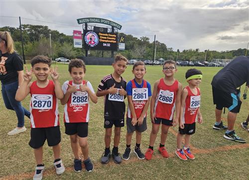 students in running bibs