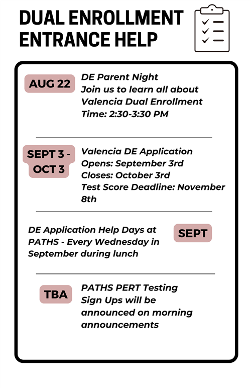 DE dates and info